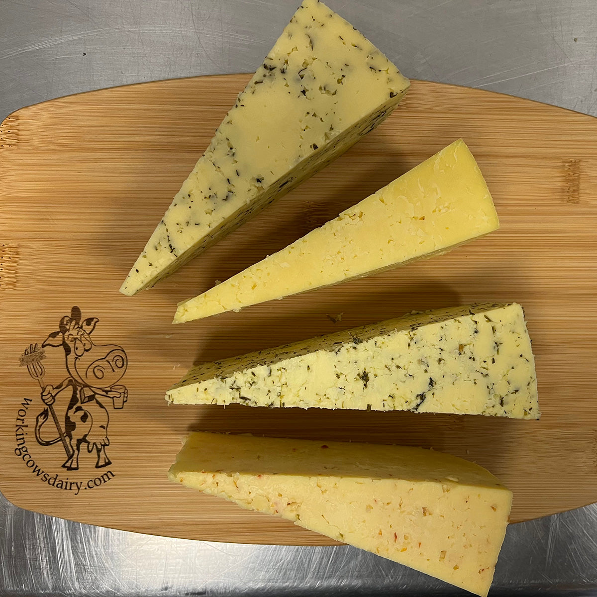 Farmstead Cheese Sampler with Bamboo Cutting Board