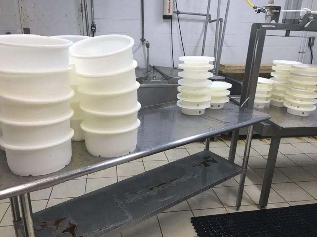 Sanitized cheesemaking equipment