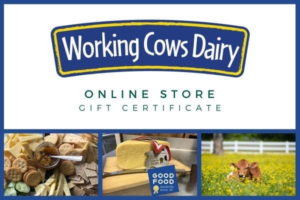 Working Cows Dairy Online Store Gift Certificate